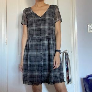 Mango plaid shift dress